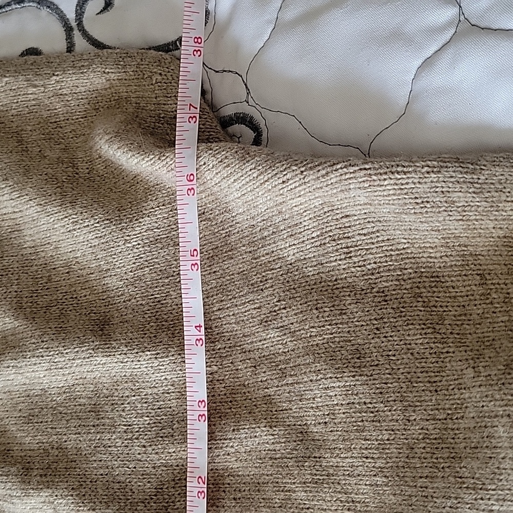 Eileen Fisher Taupe Open-Front Wool Blend Cardigan - Picture 6 of 6